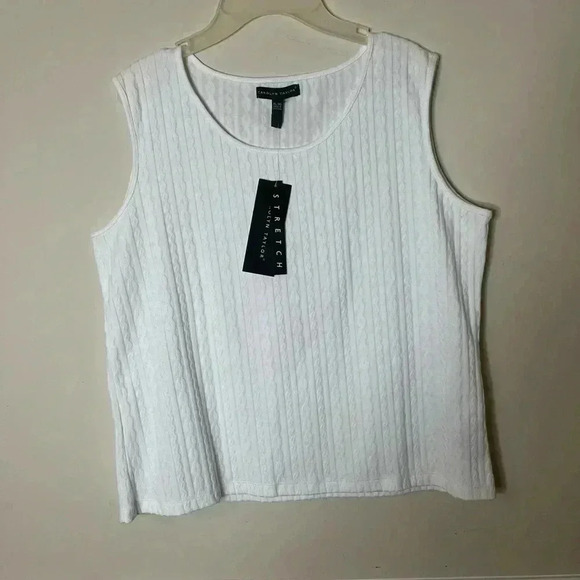 NWT-White Carolyn Taylor tank/sz xlg - Picture 1 of 4